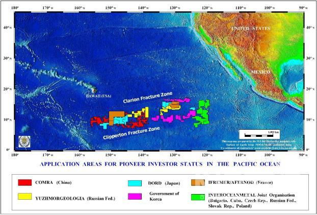 Application areas for pioneer investor status in the Pacific 의 사진