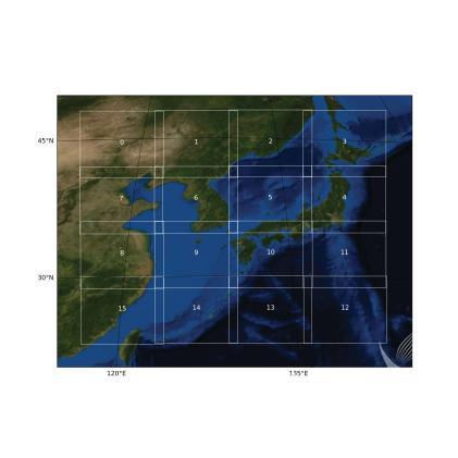 천리안 1호의 해양관측 영역 의 사진