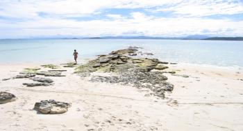 바위해변 주위에 쌓인 모래톱 (뉴칼레도니아)